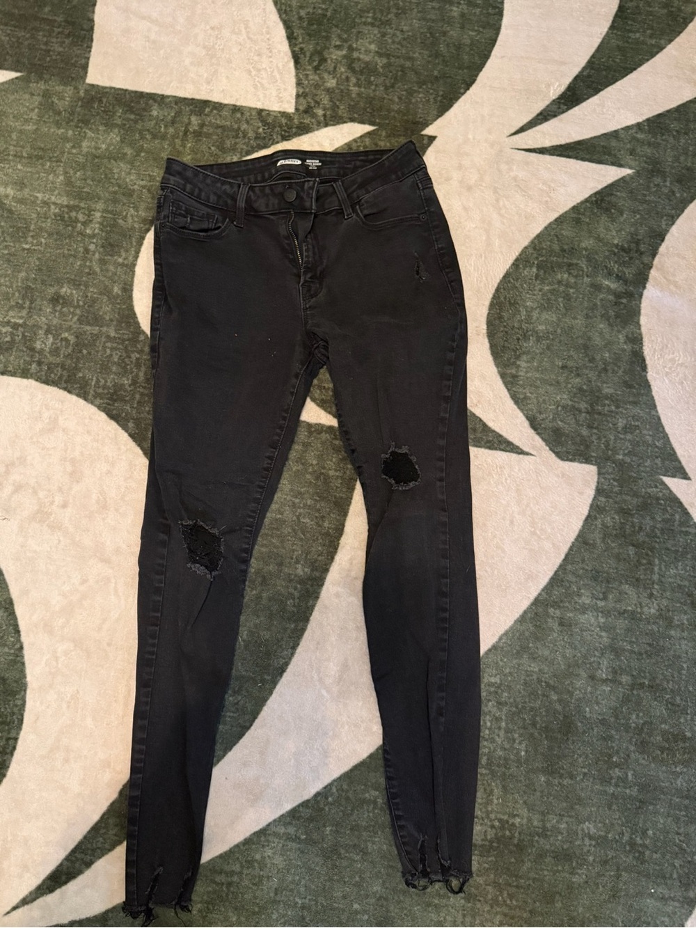 Old Navy Black Distressed Skinny Jeans